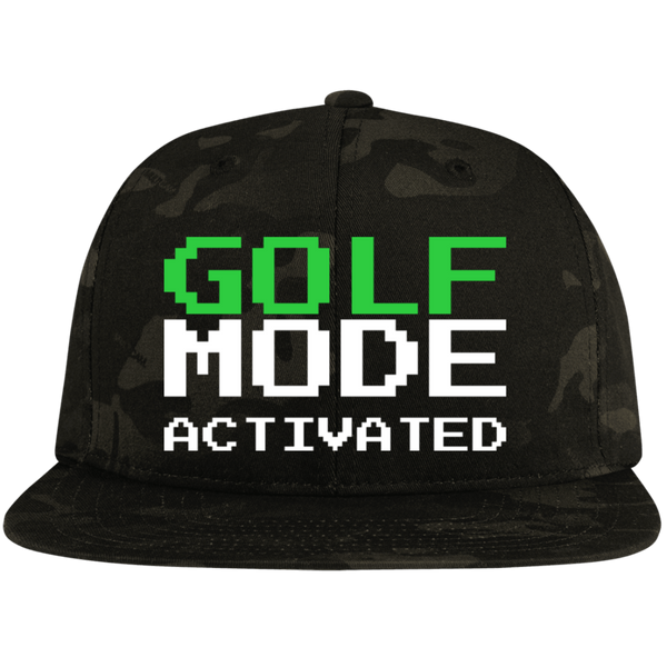 GOLF MODE Embroidered Flat Bill High-Profile Snapback Hat