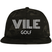 VILE Embroidered Flat Bill High-Profile Snapback Hat