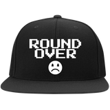 ROUND OVER Embroidered Flat Bill High-Profile Snapback Hat