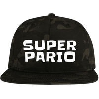 SUPER PARIO Embroidered Flat Bill High-Profile Snapback Hat