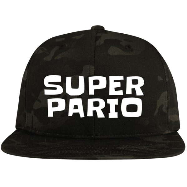 SUPER PARIO Embroidered Flat Bill High-Profile Snapback Hat