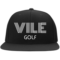 VILE Embroidered Flat Bill High-Profile Snapback Hat