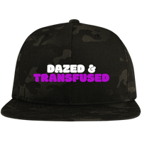 DAZED & TRANSFUSED Embroidered Flat Bill High-Profile Snapback Hat