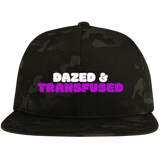 DAZED & TRANSFUSED Embroidered Flat Bill High-Profile Snapback Hat