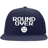 ROUND OVER Embroidered Flat Bill High-Profile Snapback Hat