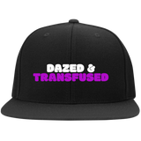 DAZED & TRANSFUSED Embroidered Flat Bill High-Profile Snapback Hat