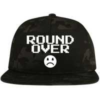 ROUND OVER Embroidered Flat Bill High-Profile Snapback Hat