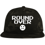 ROUND OVER Embroidered Flat Bill High-Profile Snapback Hat