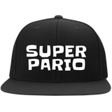 SUPER PARIO Embroidered Flat Bill High-Profile Snapback Hat