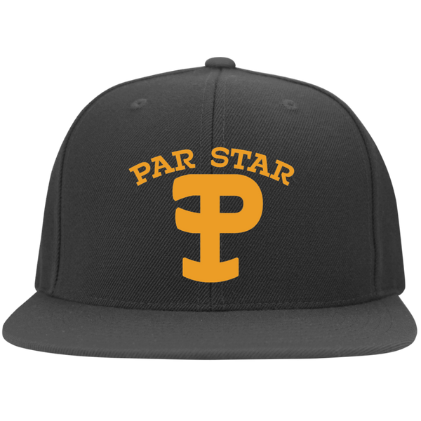 P Branded Embroidered Flat Bill Twill Flexfit Cap