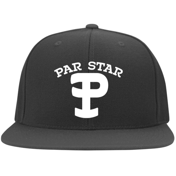 P Branded Embroidered Flat Bill Twill Flexfit Cap