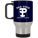 P Branded Silver Stainless Travel Mug