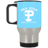 P Branded Silver Stainless Travel Mug