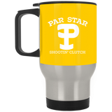 P Branded Silver Stainless Travel Mug