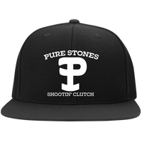 Pure Stones Embroidered Flat Bill High-Profile Snapback Hat