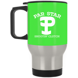 P Branded Silver Stainless Travel Mug