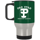 P Branded Silver Stainless Travel Mug