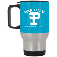 P Branded Silver Stainless Travel Mug