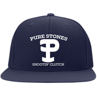 Pure Stones Embroidered Flat Bill High-Profile Snapback Hat