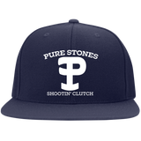 Pure Stones Embroidered Flat Bill High-Profile Snapback Hat