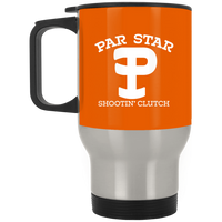 P Branded Silver Stainless Travel Mug