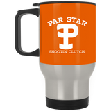 P Branded Silver Stainless Travel Mug