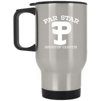 P Branded Silver Stainless Travel Mug